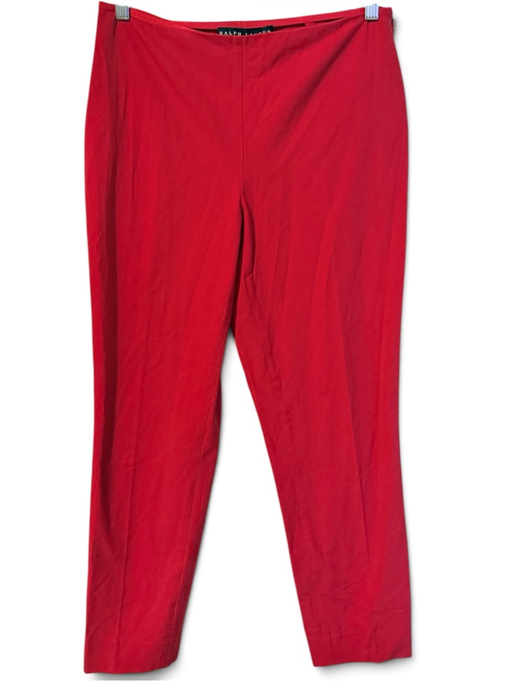 Ralph Lauren Collection Black Label Bright Red Cropped Cotton Pants Size 8